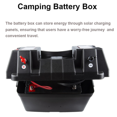 Pp-het Kamperen van Automarine boat solar charging storage Openluchtbatterijdoos met LEIDEN Licht