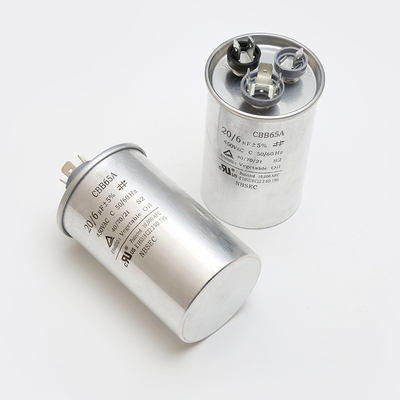De Condensatoren van de de Filmcondensator 450V 20/6uF 5% AC van CBB65A 20uF voor Motor stellen Toepassingen in werking
